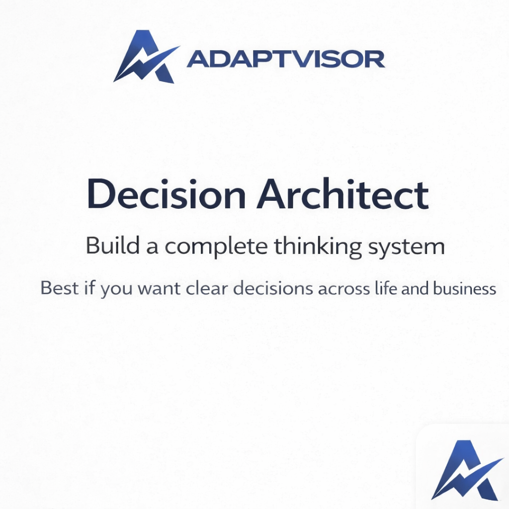 Decision Architect: Build a complete thinking system. Best if you want every decision to follow a clear structure